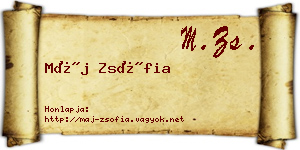 Máj Zsófia névjegykártya